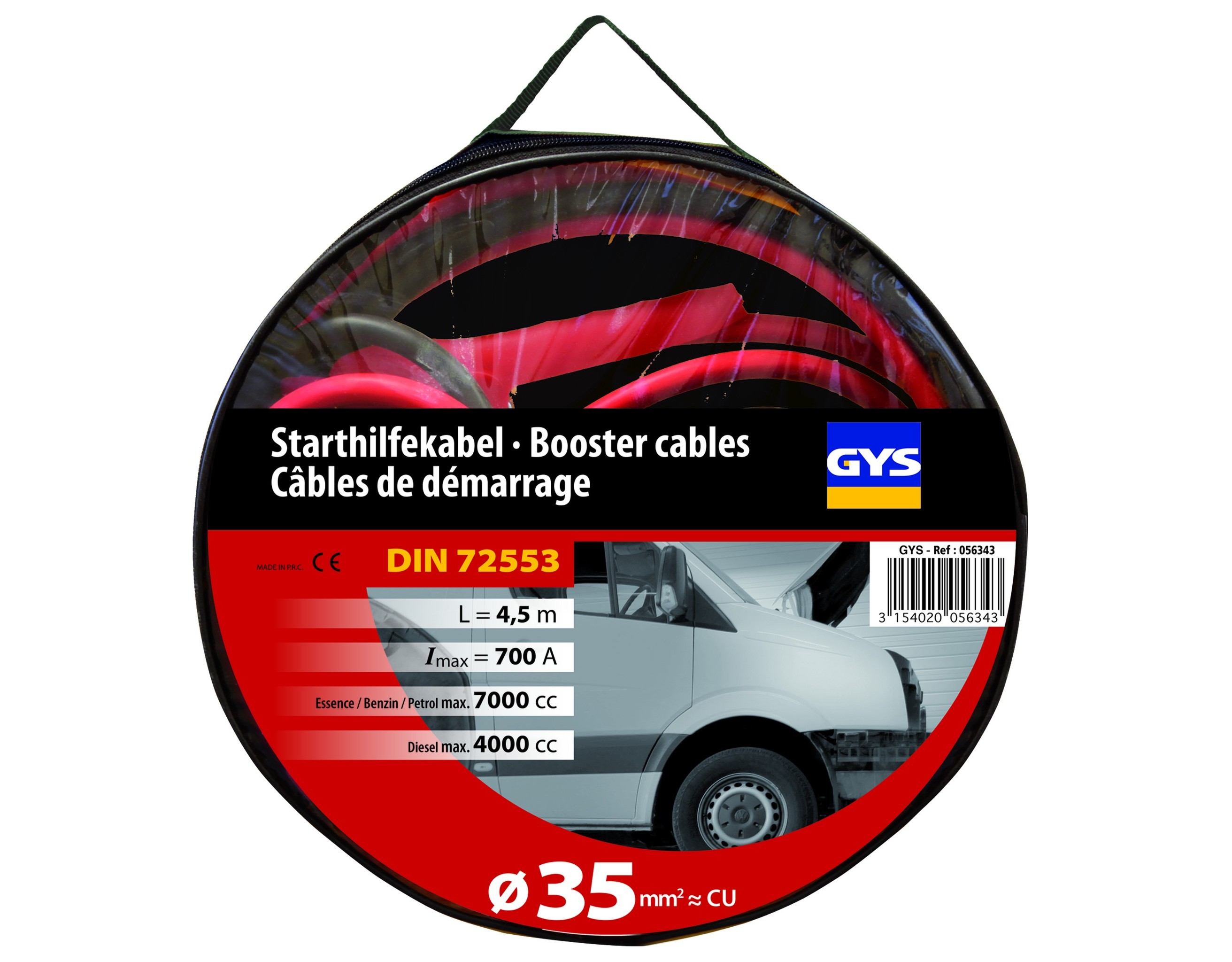 Starta vadi PRO 700A (4L/7L) - INSULATED CLAMPS - 35mm - 2 x 4.5m